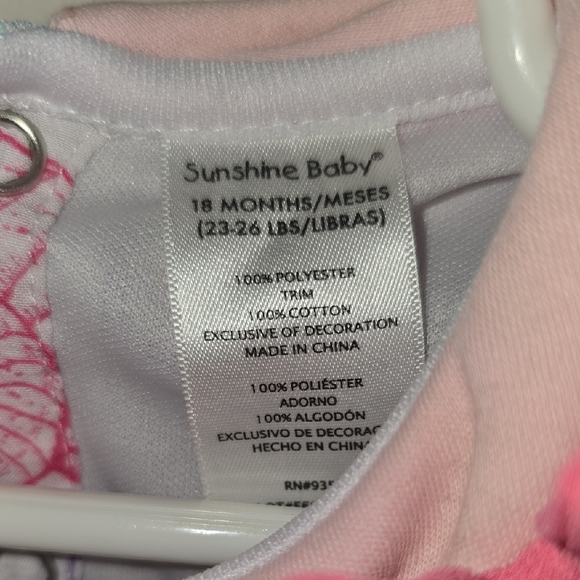 Pink and Multicolor Seashell Print Baby One Piece Summer Romper Size 18 Mo LOT D - Picture 2 of 6